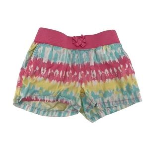Children's Place Pink Blue Yellow Tie Dye Shorts Size 6 Girl's